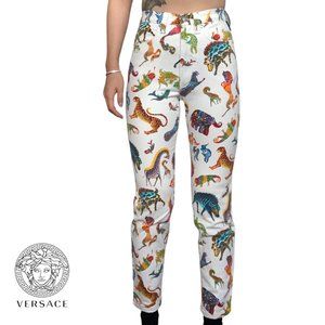 versace jeans couture white fantasy animals creatures dinosaur print “25